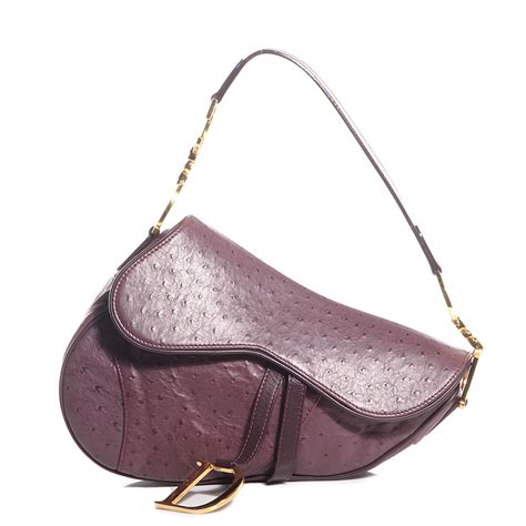 dior ostrich|Dior horse saddle bag.